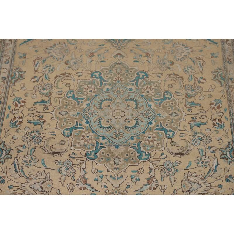 Distressed Tabriz Persian Vintage Area Rug Handmade Wool Carpet - 6'8"x 10'2"