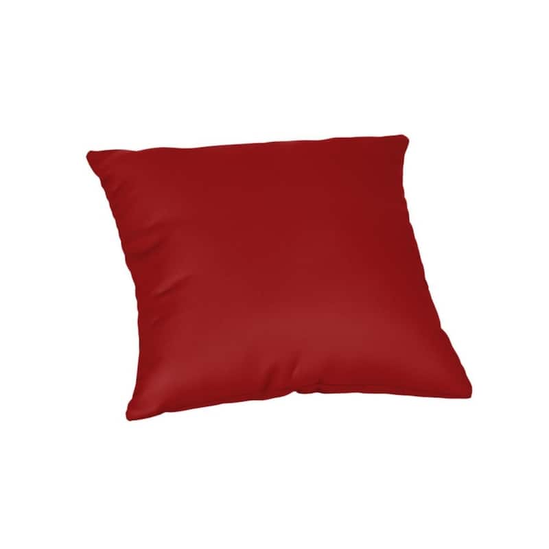 Sunbrella® Solid Fabric 1-Piece Indoor/Outdoor Square Throw Pillow, 20"W x 20"L, Canvas Macaw - Canvas Jockey Red
