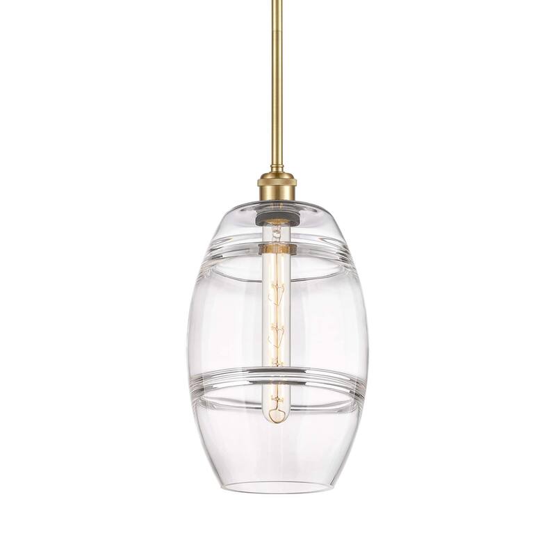 Innovations Lighting 516-1S-10-8 Vaz Pendant Vaz 8" Wide Mini Pendant - Satin Gold / Clear