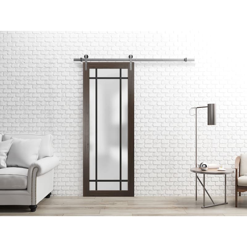 Sturdy Barn Door 30 x 80 Planum 2112 Chocolate Ash 6.6FT