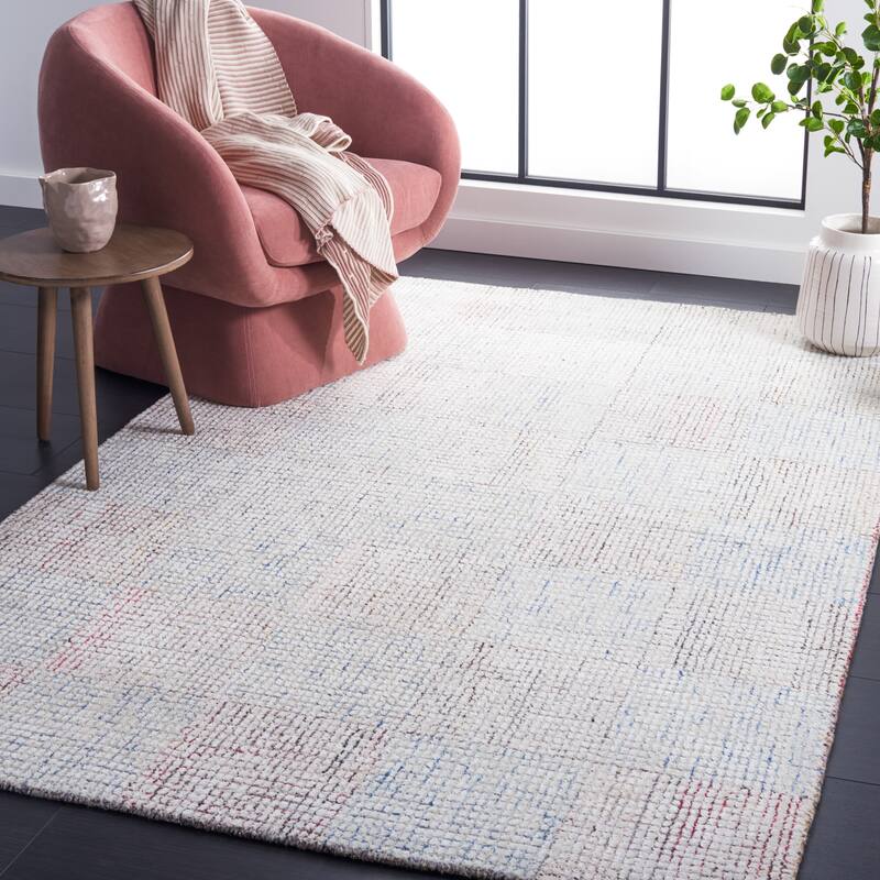 SAFAVIEH Handmade Abstract Memke Modern Rug - 3' x 5' - Ivory/Blue