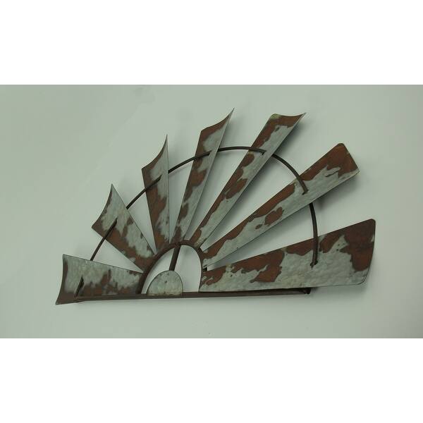 Shop 24 Inch Rusty Weathered Metal Half Windmill Farmhouse Wall Hanging Decor Overstock 27985500