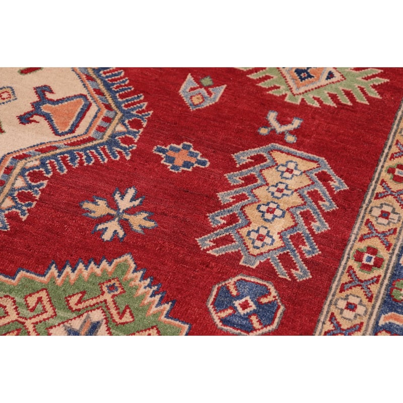 Rustic Kazak Santiago Red/Beige Wool Rug - 8'1'' x 9'8''