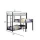 preview thumbnail 5 of 4, 3 Tier Industrial Style Twin Bunk Bed with Corner Design, Black and Gray