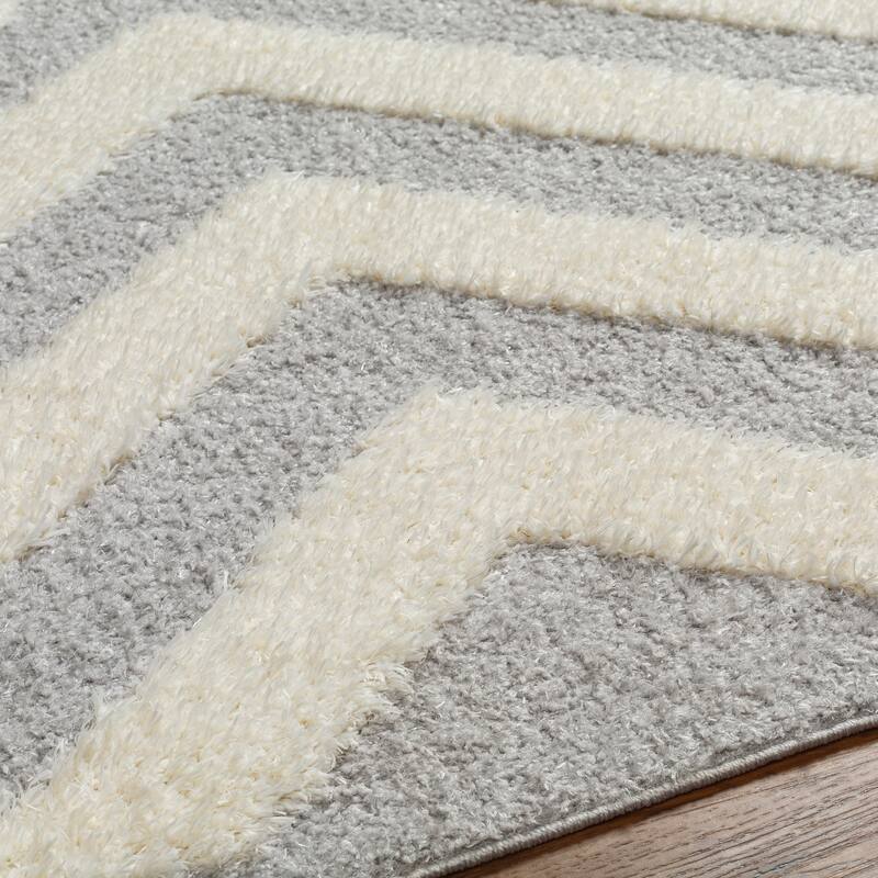 Livabliss Rodos Modern Chevron Plush Area Rug