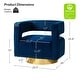 preview thumbnail 8 of 12, Carisa Modern Upholstered Swivel Comfy Open-Back Barrel Chair with Golden Base by HULALA HOME