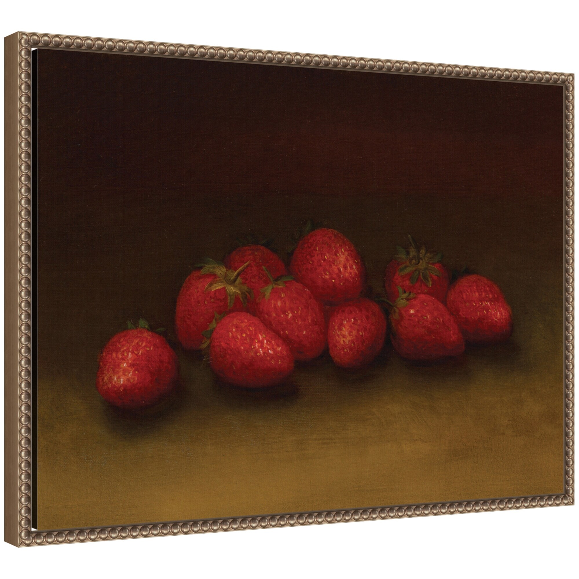 Kate and Laurel Strawberries no date George Henry Hall by Nostalgia Prints Framed Canvas Wall Art Print
