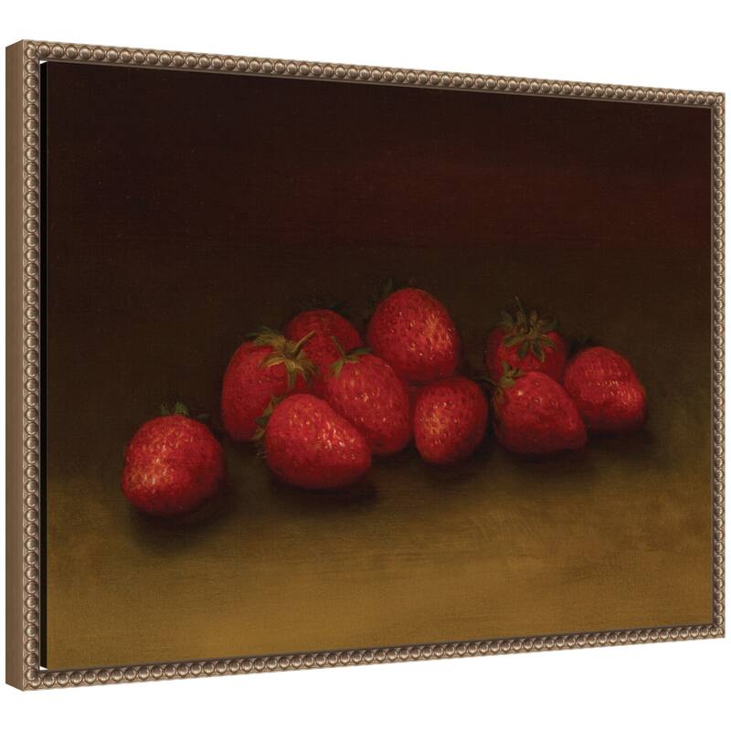 Kate and Laurel Strawberries no date George Henry Hall by Nostalgia Prints Framed Canvas Wall Art Print - 24x18