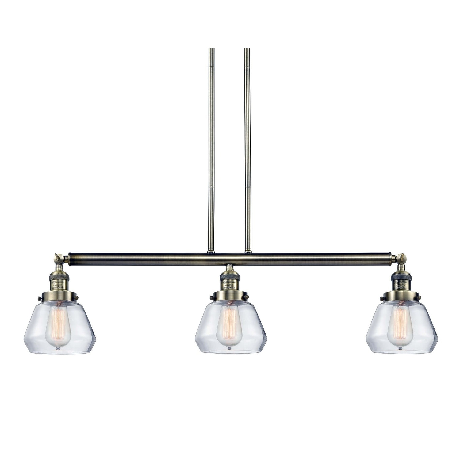 Innovations Lighting 213-S Fulton  Fulton 3 Light 39" Wide Linear Chandelier (Brushed Brass / Matte White Cased) - Chandeliers For Bedrooms by Overstock.com
