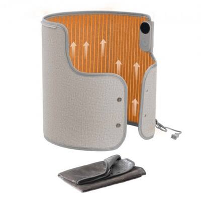 Grey Roll-Up Under Desk Foot Warming Pad 5 Temp and 9-Hour Timer - 55.12 x 20.47 x 0.20 in