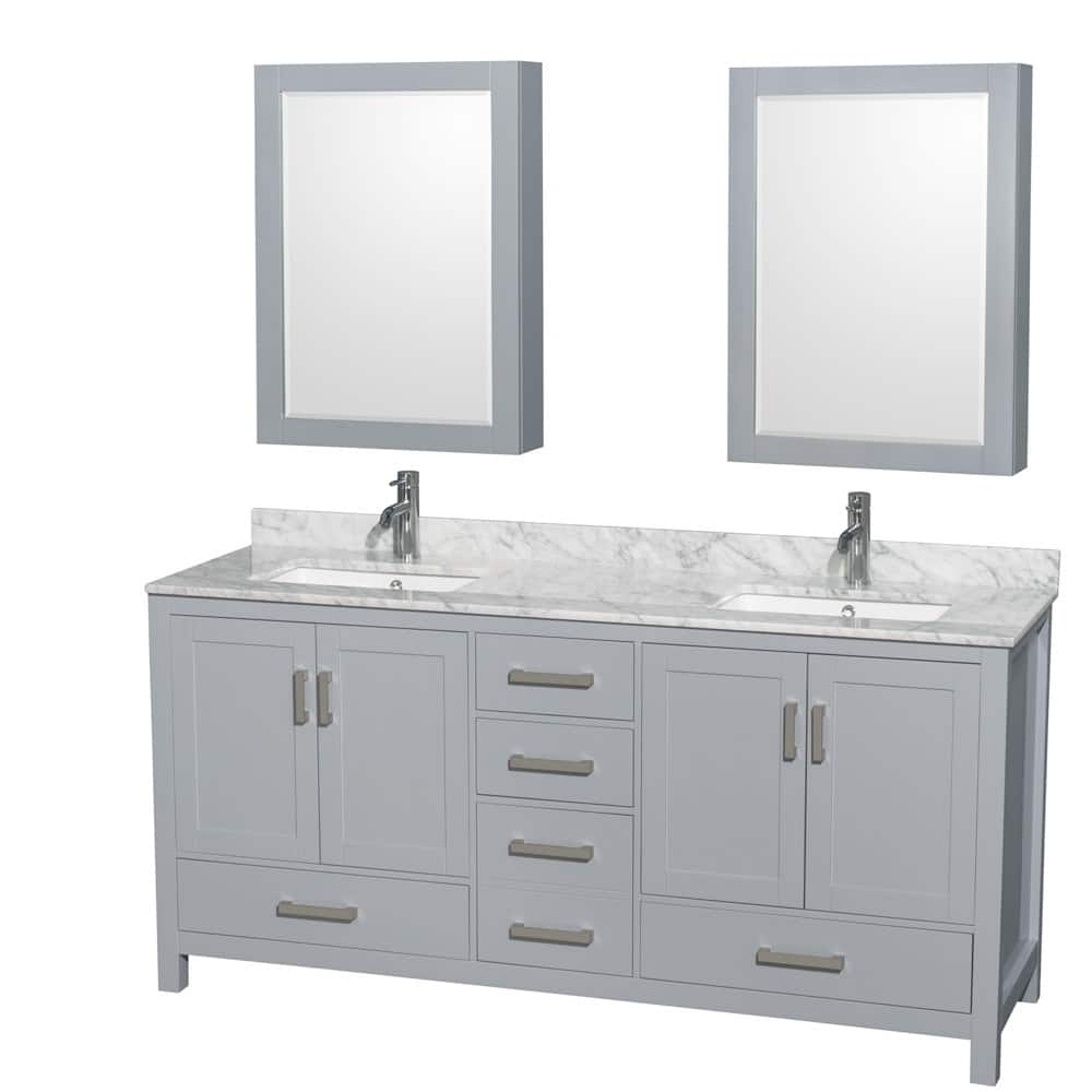 Wyndham Collection WCS141472DUNSMED Sheffield 72" Free Standing Double
