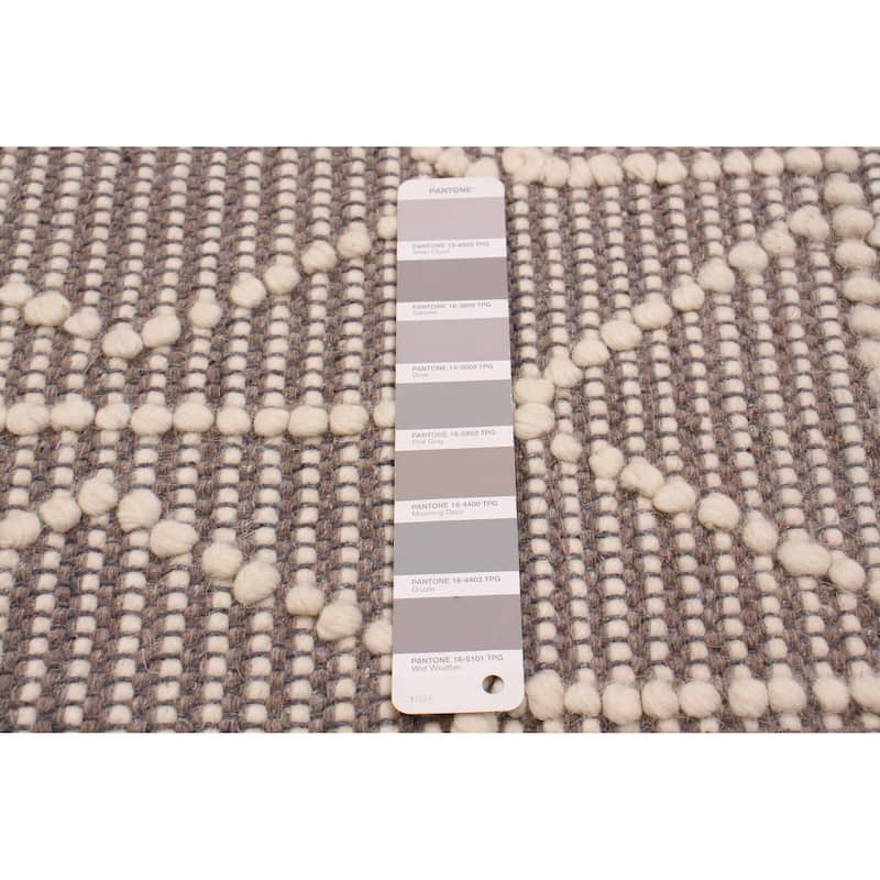 ECARPETGALLERY Braid weave Sienna Taupe Wool Rug - 6'1 x 8'8