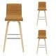 preview thumbnail 106 of 120, Skara Swivel Bar Stool, Upholstered Bar Height Chair with Bentwood Frame Set of 3 - Camel Faux Leather & Oak