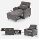 preview thumbnail 6 of 8, Tech Cloth Convertible Futon Armchair Bed with USB Ports, 3-Position Backrest and Built-in Storage