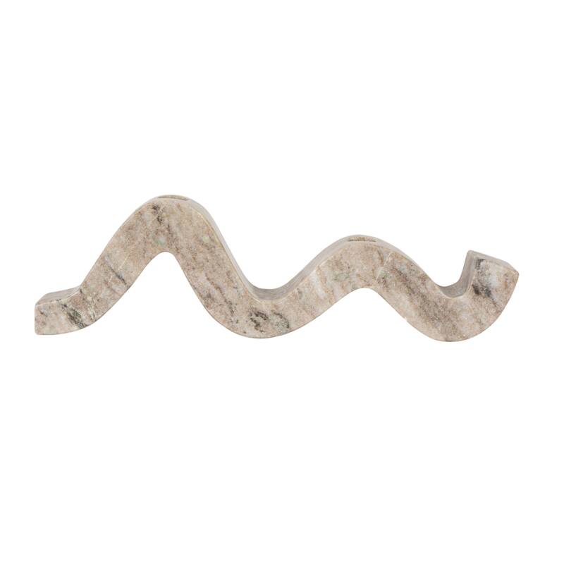 Marble Wave Double Taper Candle Holder - 14.5"L x 4.0"W x 2.0"H