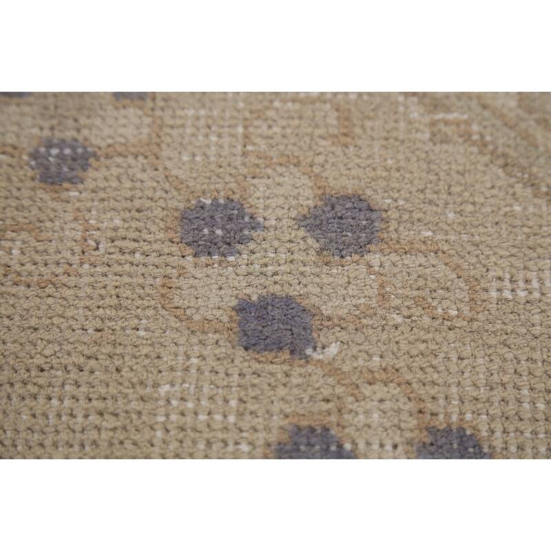 Beige Tabriz Persian Vintage Area Rug Handmade Wool Carpet - 9'1"x 13'2"