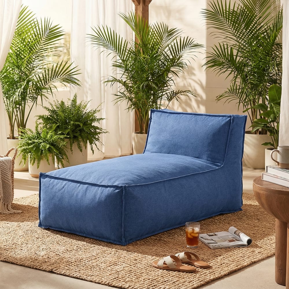 Christopher Knight Home- Harper Fabric Outdoor Bean Bag Lounger Chair