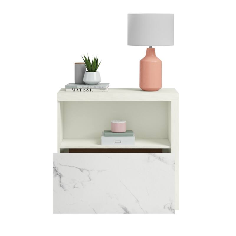 Wood Lateral File with Cubbyhole Storage, White