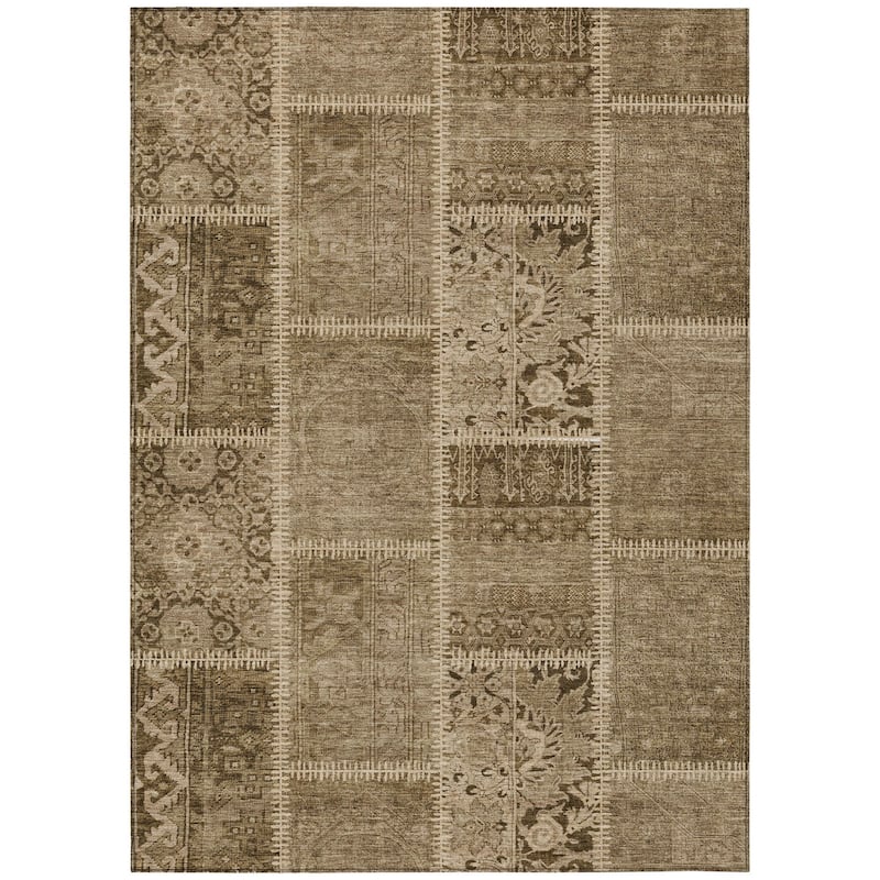 HomeRoots Patchwork Transitional Rectangle Outdoor Rug