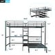 preview thumbnail 18 of 28, L Shaped Full Over Twin Bunk Bed with Built-in Desk and Storage Shelves, Metal Bedframe with Guardrails for Kids, Teens