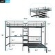 preview thumbnail 7 of 34, Luxury Full Over Twin Metal Bunk Bed with Built-in Desk, Shelves and Ladder, Large Storage Space, Sturdy and Durable