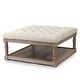 preview thumbnail 22 of 21, Cairona Tufted Textile 34-inch Shelved Ottoman Table Beige Top/Natural Wood