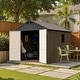 preview thumbnail 89 of 117, Patiowell 8' x 6' / 8' x 8' / 8' x 10 '/ 8' x 12' Plastic Outdoor Shed With Floor for Patio Furniture, Tools (Kick-It Shed) 8' x 10' With Light - Grey