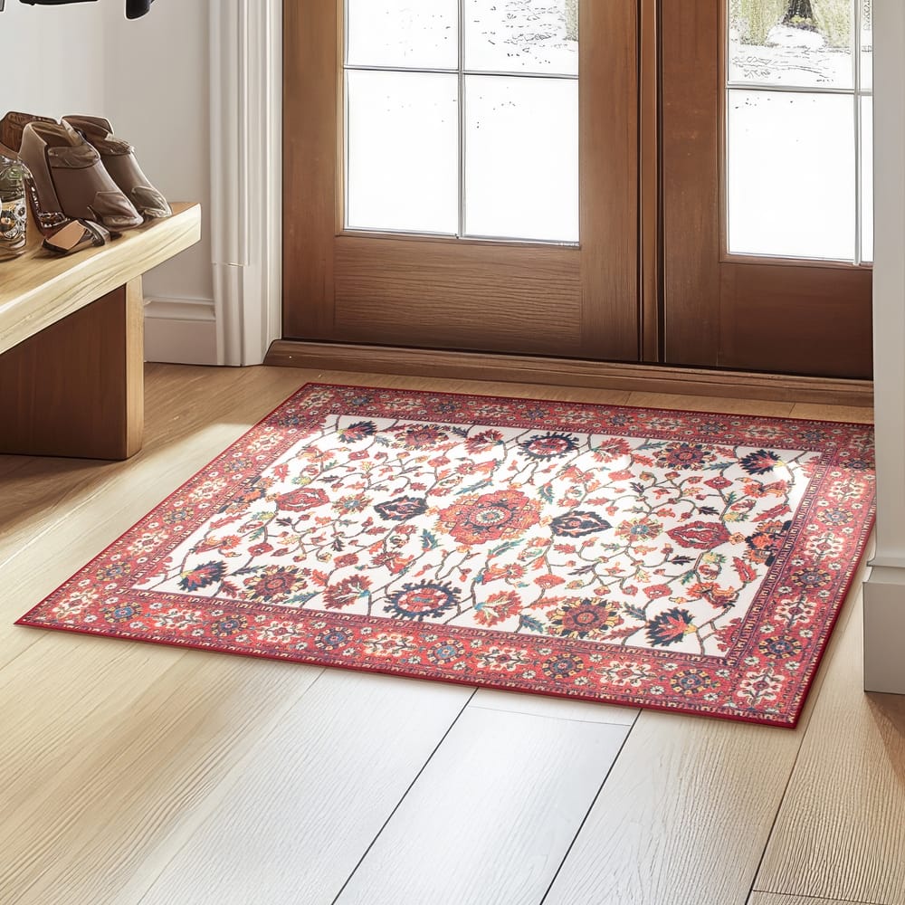 My Magic Carpet Machine Washable Rug Ramage Maroon
