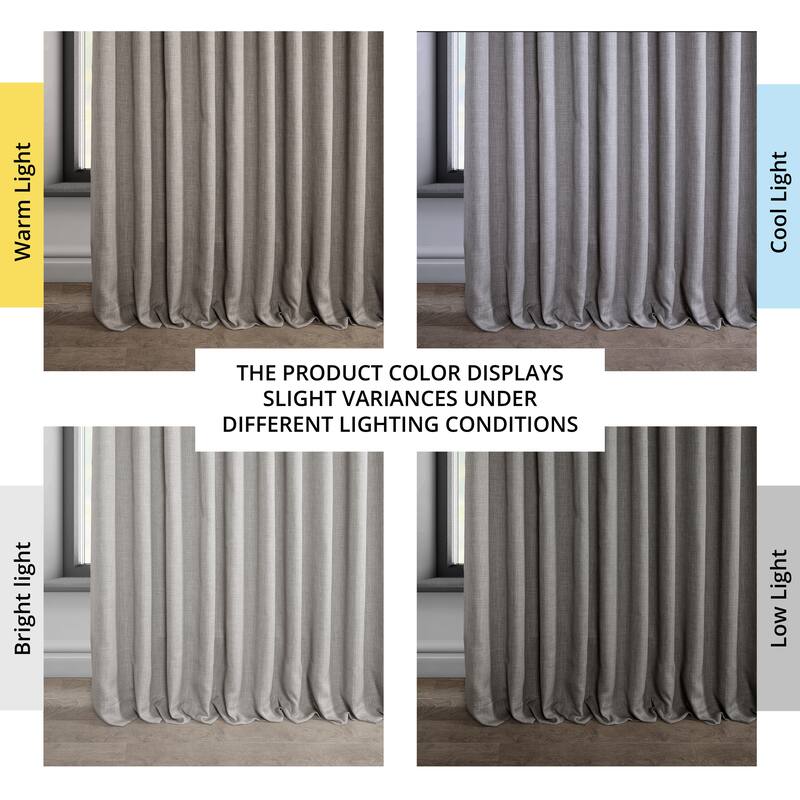 Exclusive Fabrics Faux Linen Extra Wide Room Darkening Curtains Panel - Versatile Privacy Drapery for Wide Windows (1 Panel)