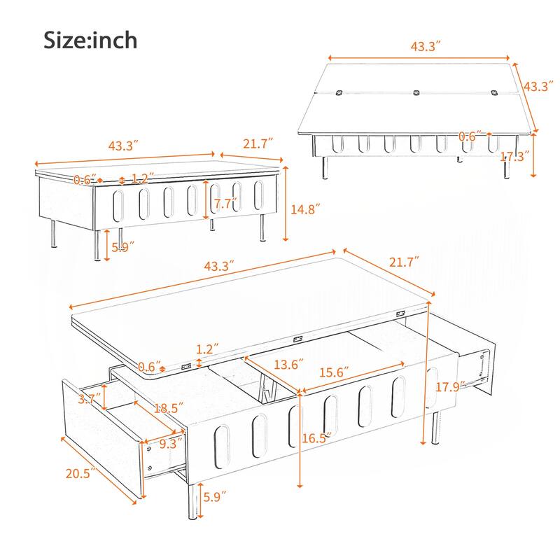 Coffee Table with Drawers