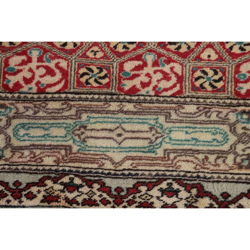 Red Anatolian Turkish Vintage Runner Rug Handmade Wool Carpet - 3'2" X 9'5"
