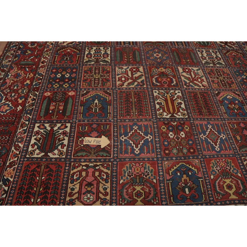 Hand Knotted Oriental 100% Wool Carpet Traditional Geometric Red Bakhtiari Area Rug - 13' 4'' X 10' 9''