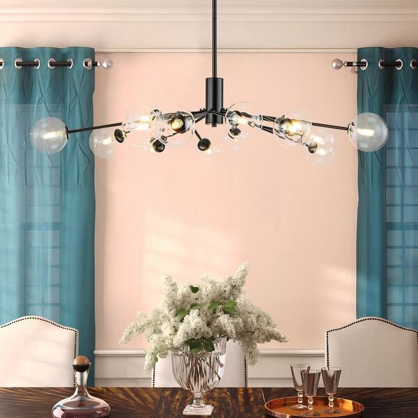 Modern Linear Sputnik Cluster Clear Glass Globe Bubble Branch