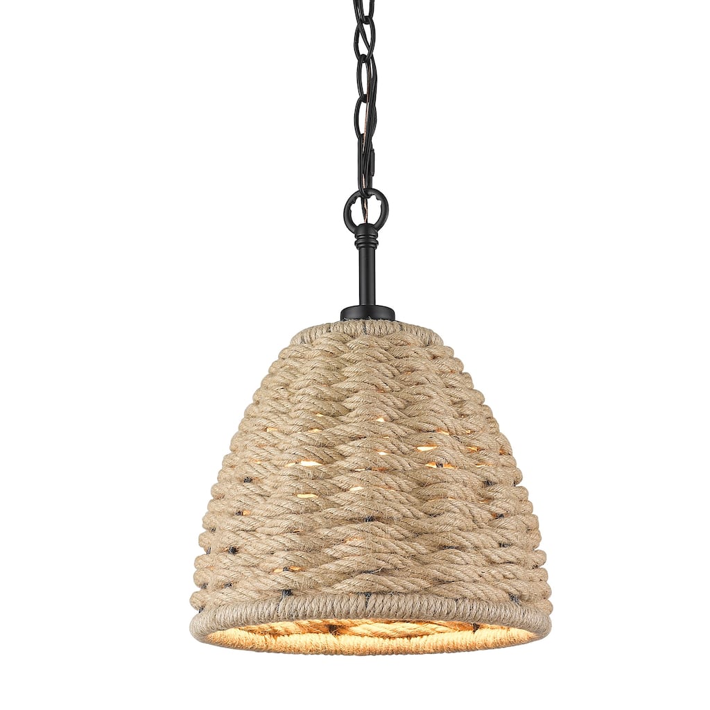 Golden Lighting Hathaway 1-light Pendant in Matte Black