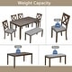 preview thumbnail 13 of 11, 6 Piece Kitchen Dining Set, Rectangular Wooden Dining Table with 4 Upholstered Chairs and a Bench