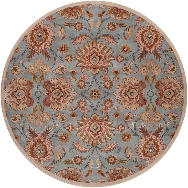 slide 2 of 23, Patchway Handmade Classic Floral Wool Area Rug Slate - 4' Round