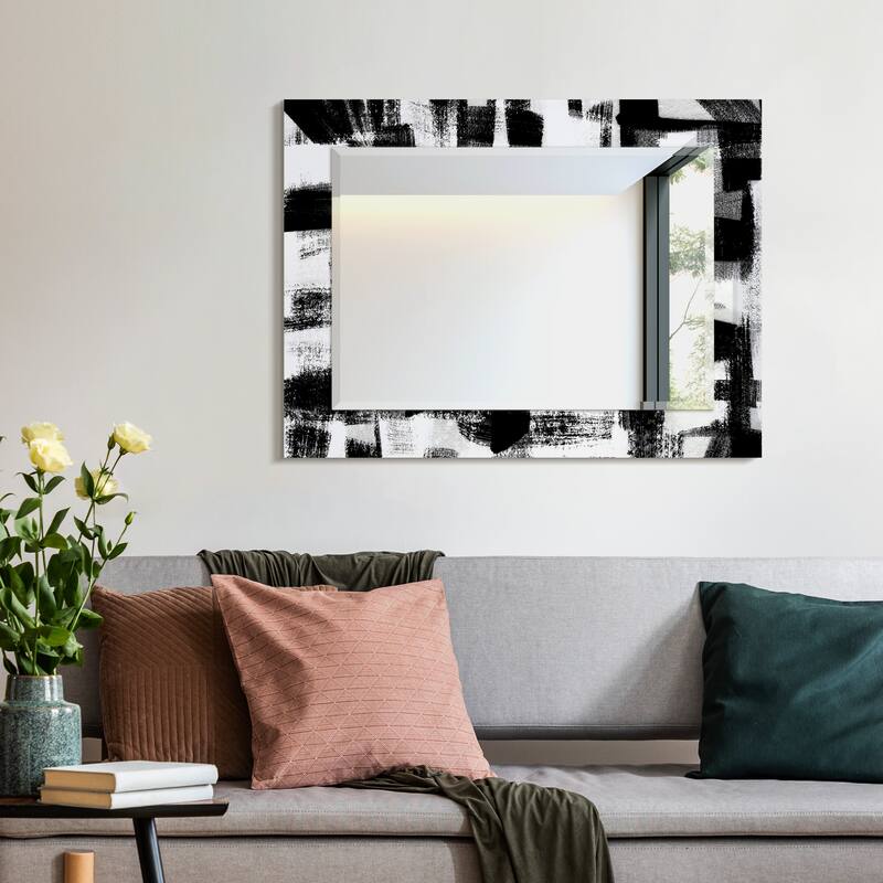 Strick & Bolton Nevala Abstract Beveled Wall Mirror
