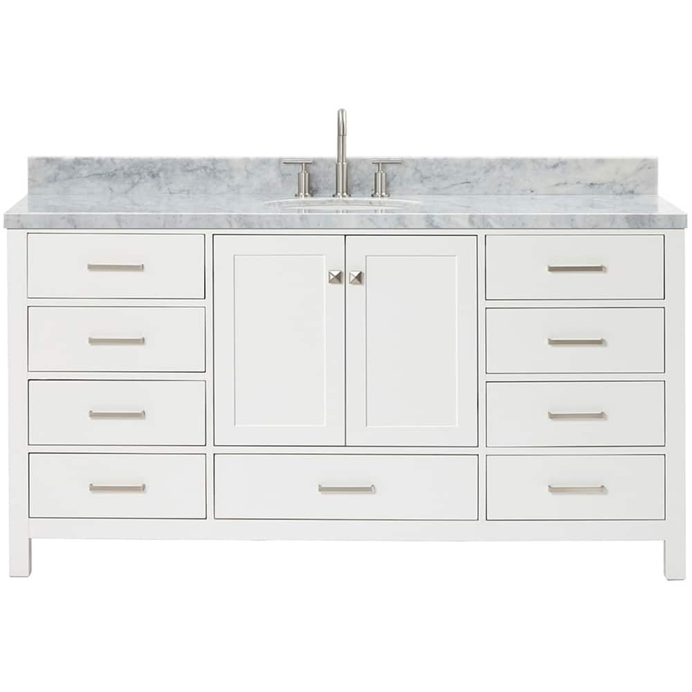 Ariel A067SCWOVO Cambridge 67" Free Standing Single Basin Vanity Set