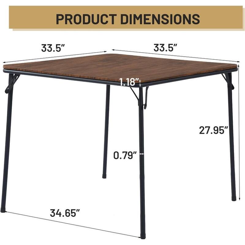 33.9-Inch Multi-Functional Card TableSquare Folding Table