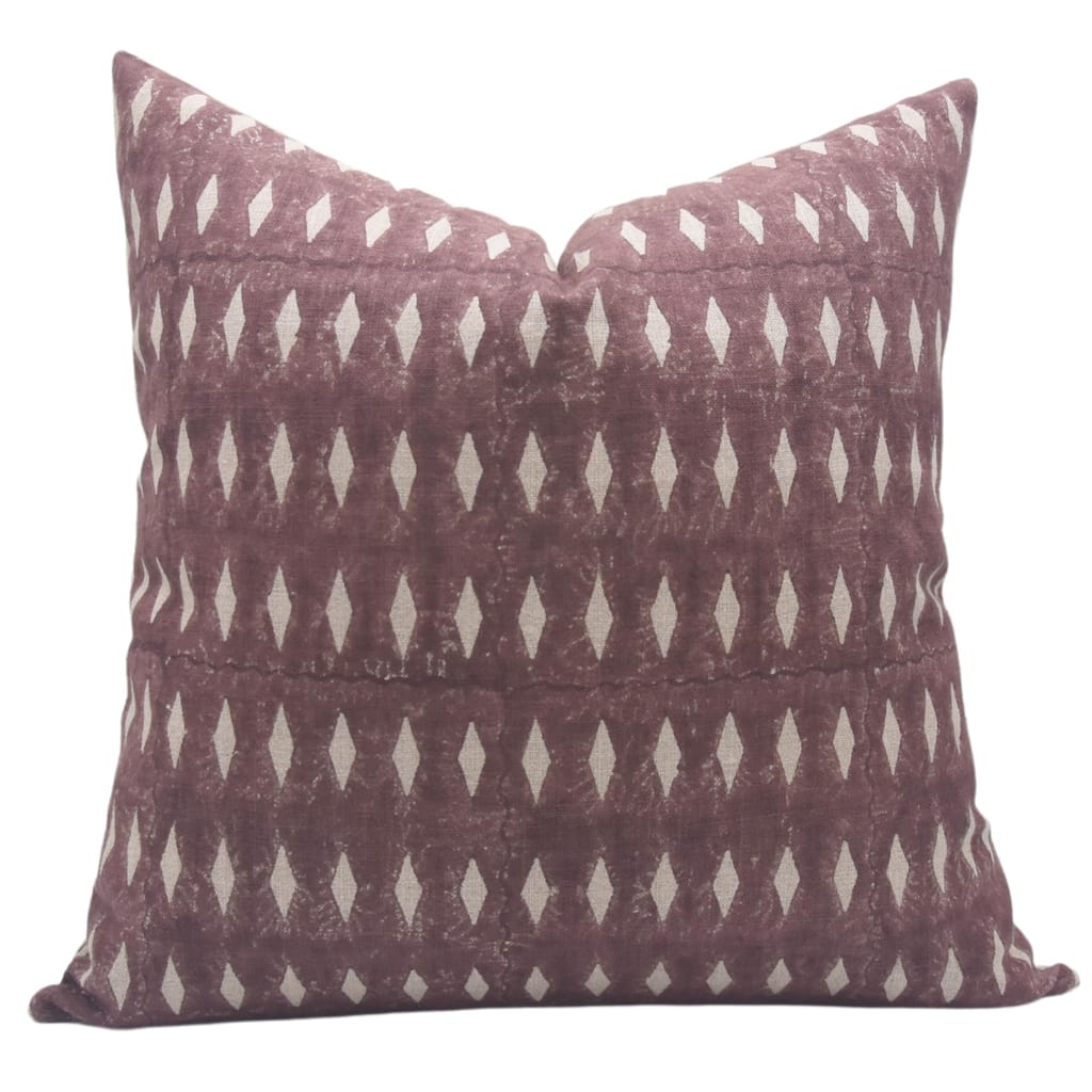 Linen Farmhouse Block print pillow Cover - Omji