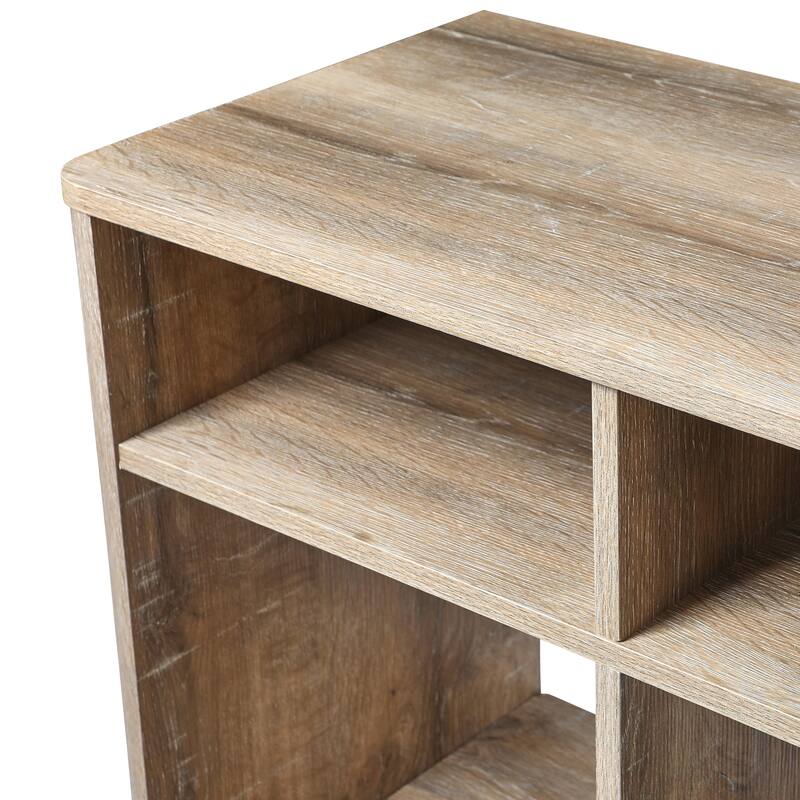 Console Table Shelf with 4 Square Cube Storage Compartments