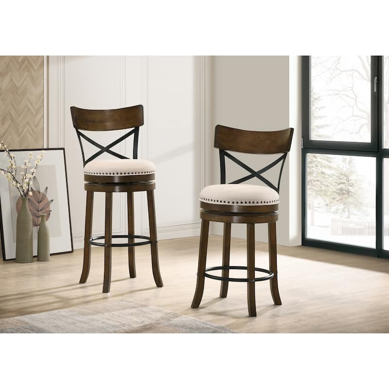 Heidi Modern Farmhouse Swivel Barstools (Set of 2) by Furniture of America