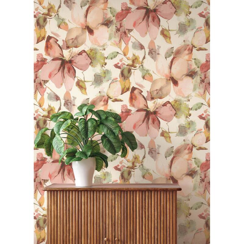 A-Street Prints Liliana Pink Floral Wallpaper