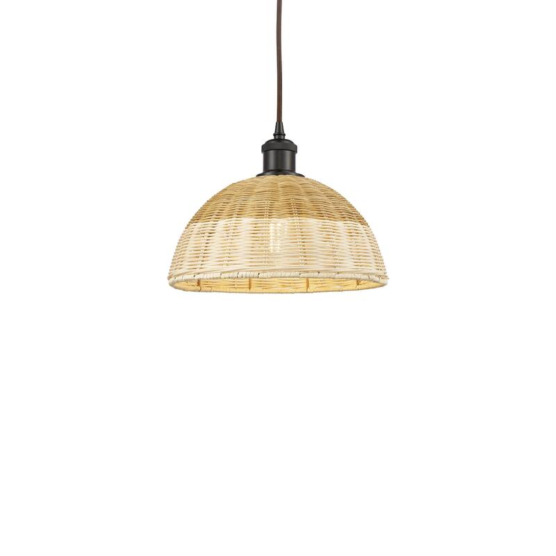Innovations Lighting 516-1P-9-12 Bristol Natural II Pendant Bristol - Oil Rubbed Bronze / Natural
