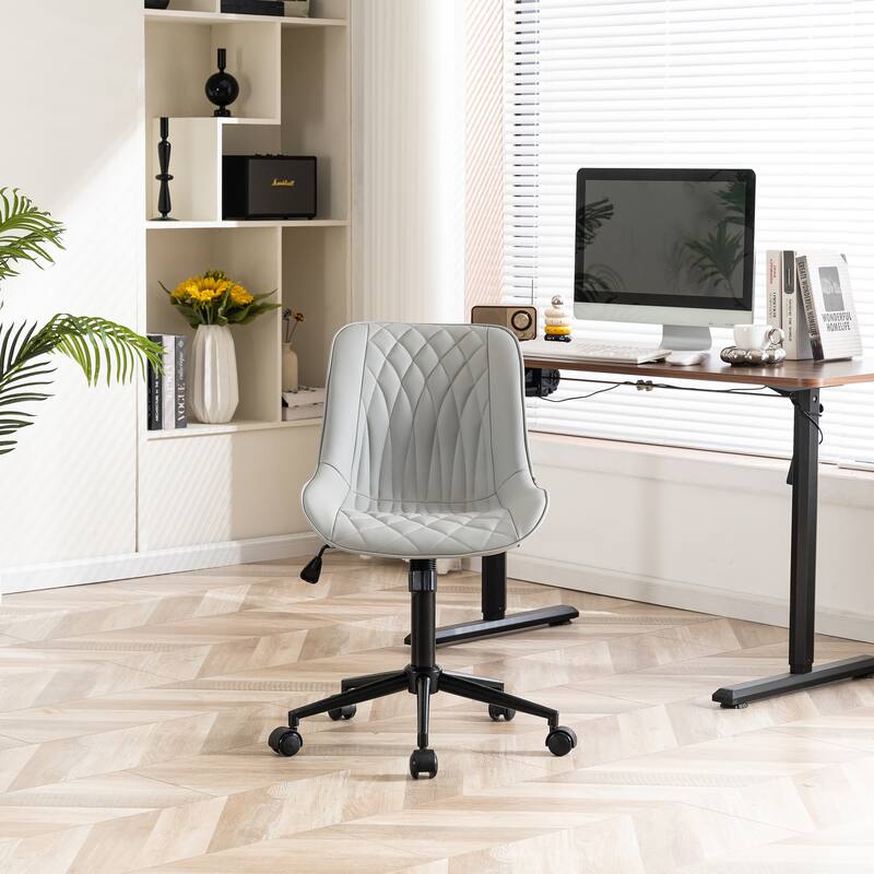 Armless Home Office Desk Chairs with Wheels Rolling Task Chair