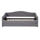 preview thumbnail 27 of 34, Teddy Fleece Twin Size Upholstered Daybed with Pull-out Trundle Bed and LED Light, Sofa Bed Frame for Bedroom Apartment