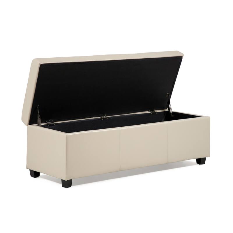 DH Basic Modern Brian 48-inch Rectangular Linen Storage Ottoman Bench by Denhour