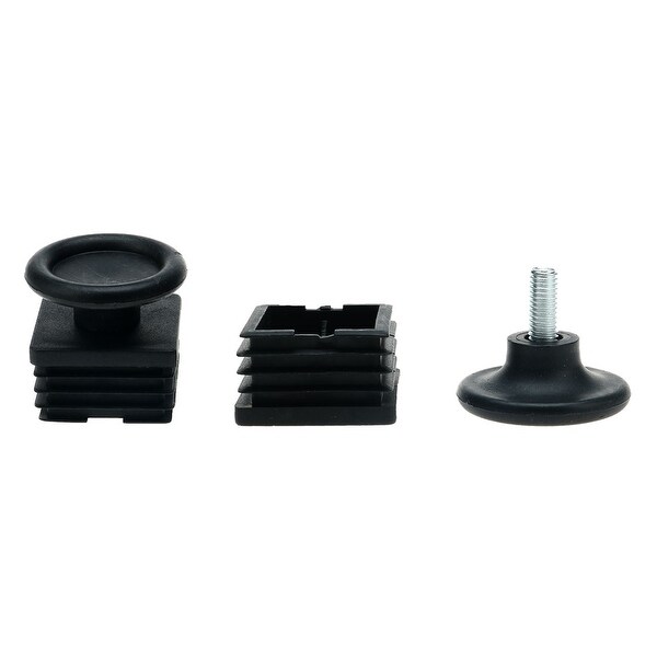 Leveling Feet 40 x 40mm Square Tube Inserts Kit Furniture Glide Adjustable Leveler for Table Desk Cabinet Leg 2 Sets