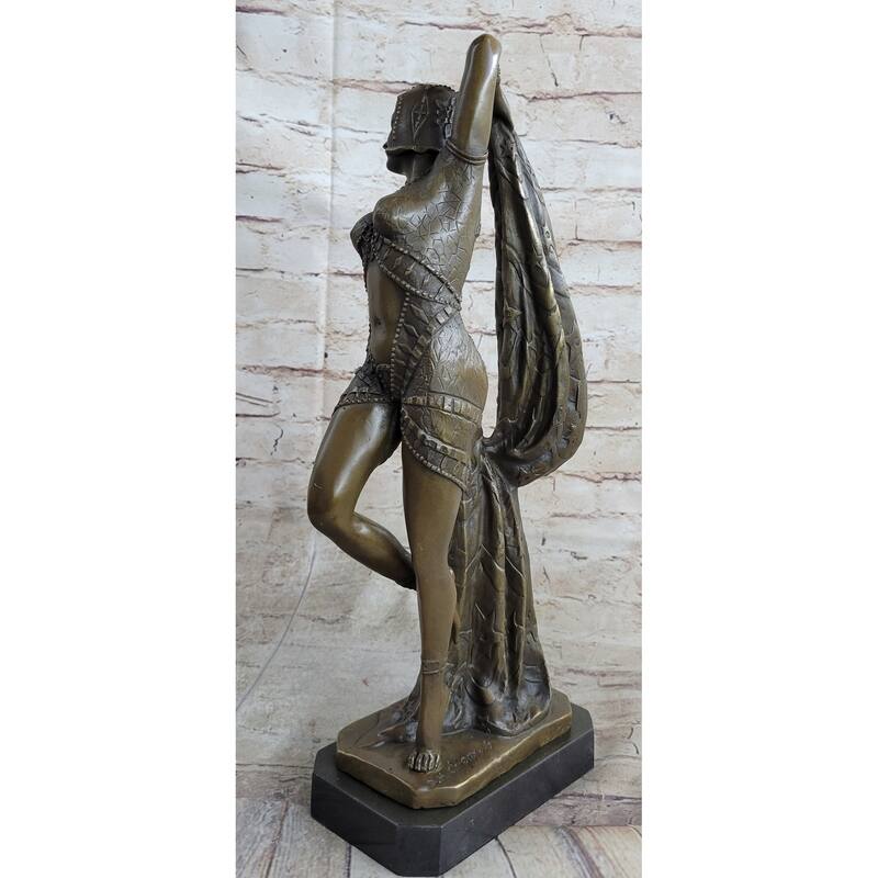 Bronze Marble Statue Dancer Vintage Theatre Signed Chiparus Drama Opera Sculpture