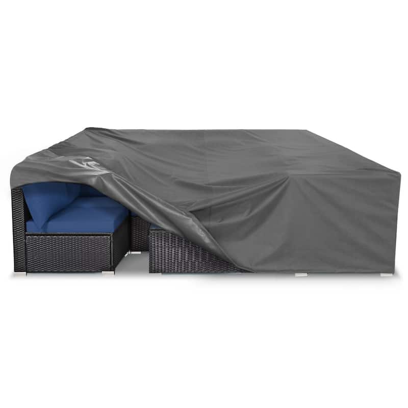 500D Patio Furniture Covers Thickening Outdoor Cover Protective - 110"x84"x27" - Grey